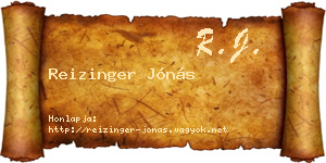 Reizinger Jónás névjegykártya